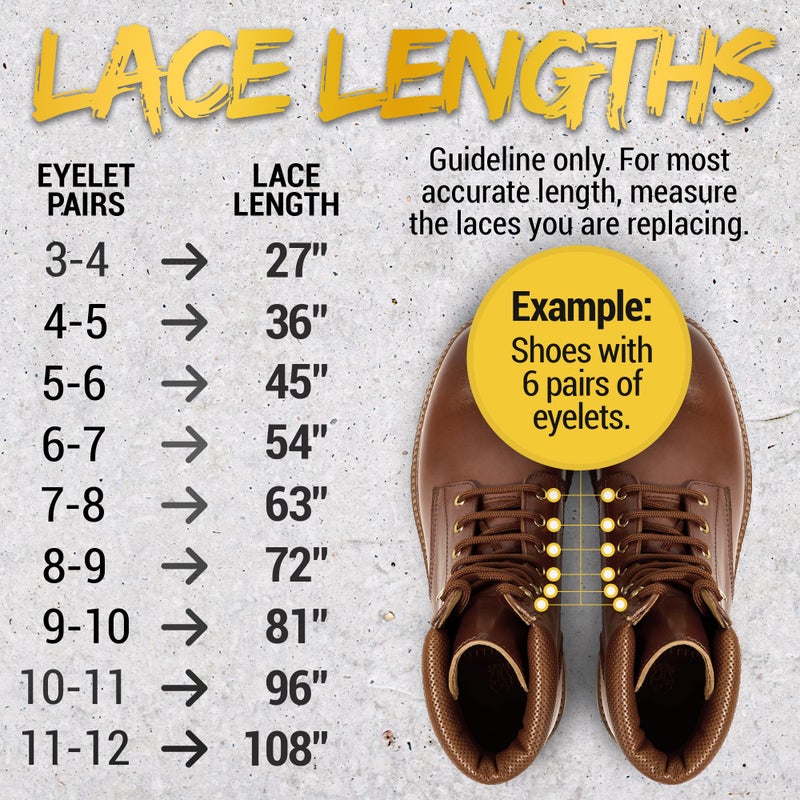 Miscly Round Boot Laces [1 Pair] Heavy Duty and Durable Shoelaces for Boots, Work Boots & Hiking Shoes (Gold/Tan, 54 inches (137 cm)) - Image 4