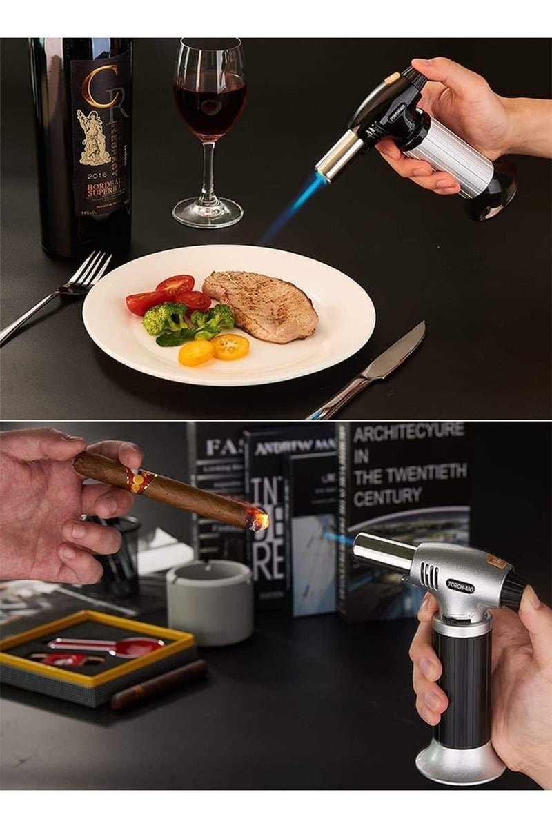 دينكس موقد بيوتان متميز، ولاعة تخييم، ولاعة مطبخ احترافية مزودة بقفل أمان وتعديل اللهب، ولاعات بيوتان للحلويات | نار المخيم. | رياضة المشي | شواء | الغاز مضمن - Image 5