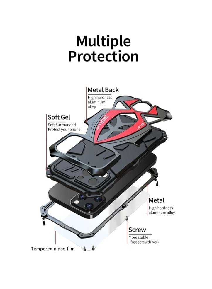 general Metal Case for iPhone 15 Pro Max, with 1 Tempered Glass Screen Protector - Image 3