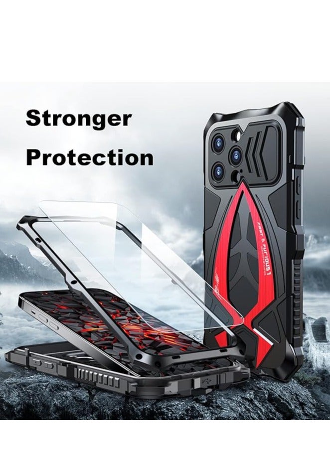 general Metal Case for iPhone 15 Pro Max, with 1 Tempered Glass Screen Protector - Image 2