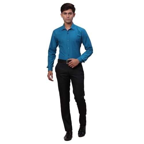 Raymond Men's Slim Fit Structure Pattern Polyester Viscose Blend Flat Front Trouser (Size: 36)-RMTS05379-K8 Black - Image 5