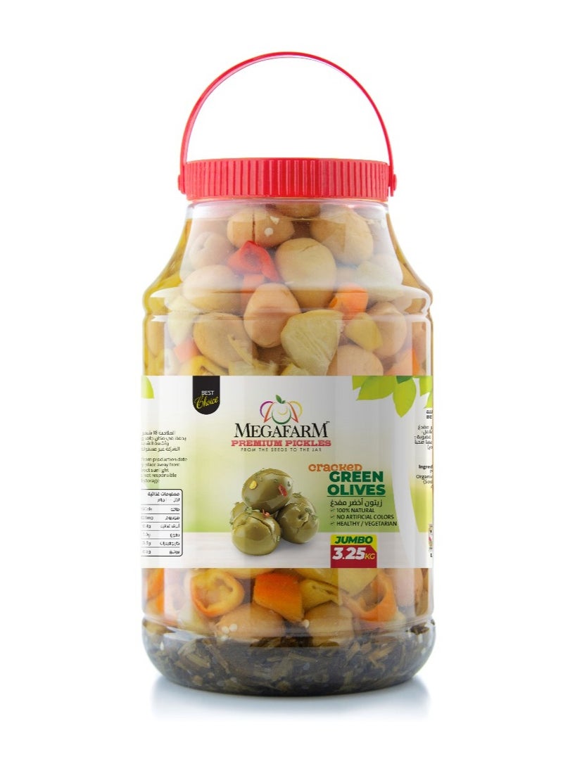 Megafarm Pickled Green Olives (Cracked) 3.25kg  - Image 1