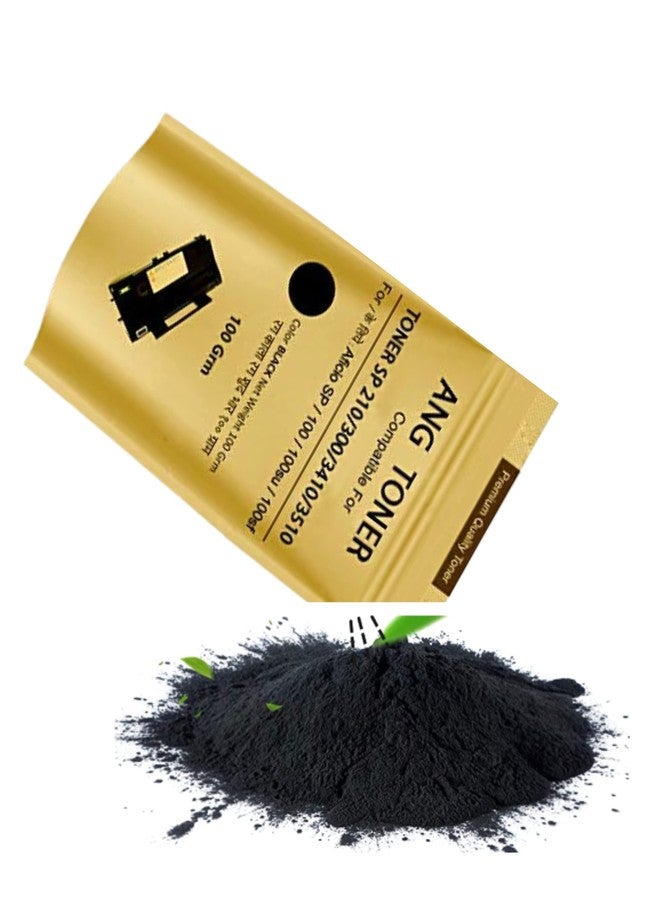 ANG Toner for SP210SU Toner Powder Pouch Compatible for Use in Ricoh SP100, SP111, SP111SU, SP200, SP210, SP212SNw, SP301 (100 Grams) Black - Image 1