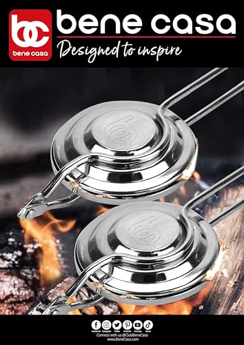 Bene Casa - Flying Saucer Sandwich Press with Heavy-duty Natural Wooden Handles (16") - Ideal for Bonfire or Camping Cooking - Image 5