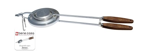 Bene Casa - Flying Saucer Sandwich Press with Heavy-duty Natural Wooden Handles (16") - Ideal for Bonfire or Camping Cooking - Image 3