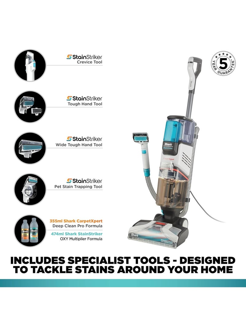 Shark CarpetXpert Deep Clean Carpet Cleaner with Built-In StainStriker Spot Cleaner & 5 Tools inc. Pet Tool, EXCM Series Base Detergent and EXOX Series Boost Detergent, 2.1L, 960W, EX200UK 2.1 L 960 W 622356303002 white - Image 5
