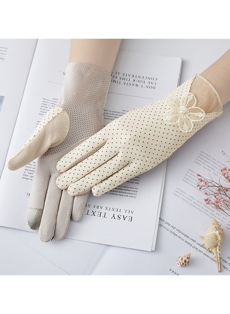 قفازات قيادة نسائية بيضاء - Image 1