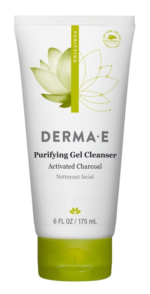 derma-e Derma E Purifying Gel Face Cleanser with Activated Charcoal with Marine Algae  Hyaluronic Acid Daily Hydrating Facial Cleanser Hydrates  Nourishes FragranceFree Facial Wash 6 Oz