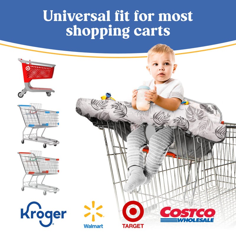 PILLANI Shopping Cart Cover for Baby, High Chair Cover for Restaurant Seat - Grocery Cart Cover for Baby Girl and Boy, Comfortable Cotton Buggy Covers for Babies - Padded Toddler Shopping Cart Cover - Image 3