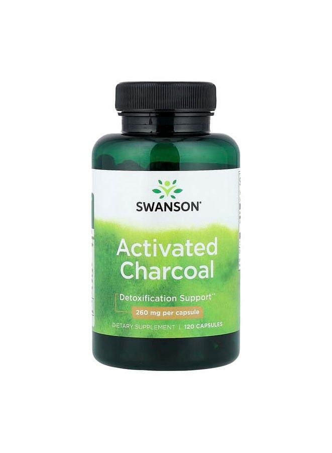 SWANSON Activated Charcoal 260 mg 120 Capsules - Image 1