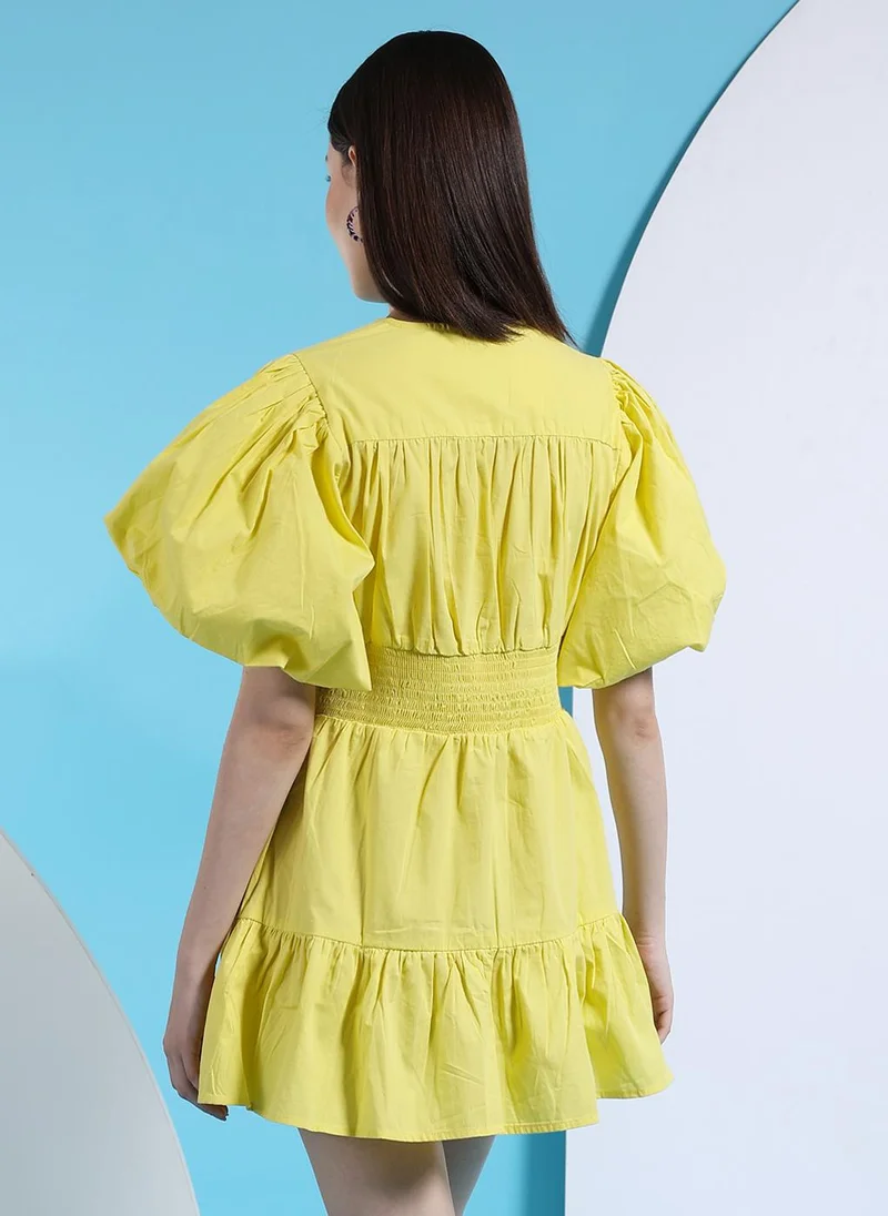 Freehand Women Fit and Flared Casual Solid A-Line Dress