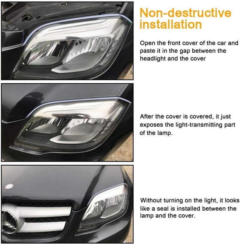 CARLITS Car LED Strip Lights, 2 Pcs 24 Inch Flexible Headlight Strips DRL Light Tube, Dual Color White and Amber Daytime Running Lights Waterproof Neon Turn Signal Bulb Sequential Switchback - Image 5