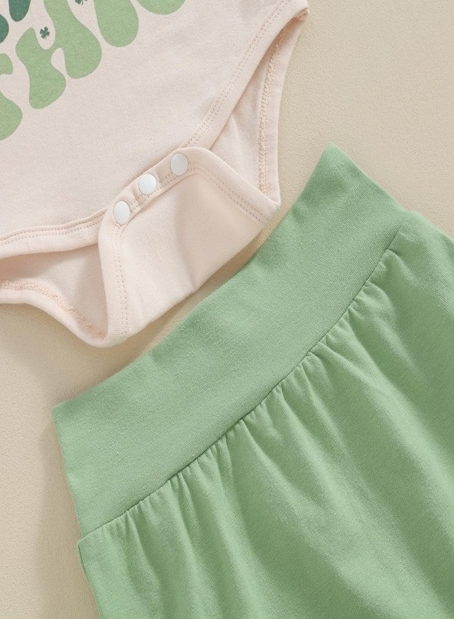 Ayalinggo Newborn Baby Girl 3Pcs Saint Patricks Outfit Can't Pinch This Romper Shorts Headband Summer Layette (Green, 12-18 Months) - Image 3