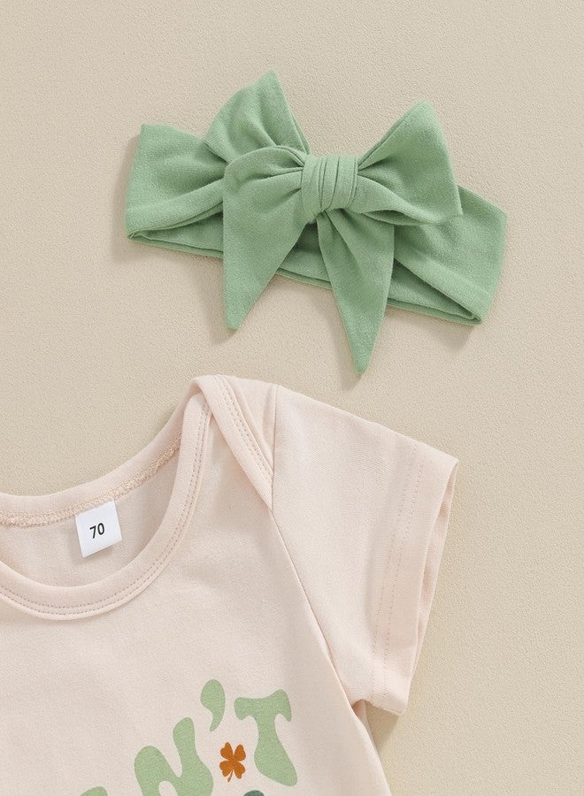Ayalinggo Newborn Baby Girl 3Pcs Saint Patricks Outfit Can't Pinch This Romper Shorts Headband Summer Layette (Green, 12-18 Months) - Image 2