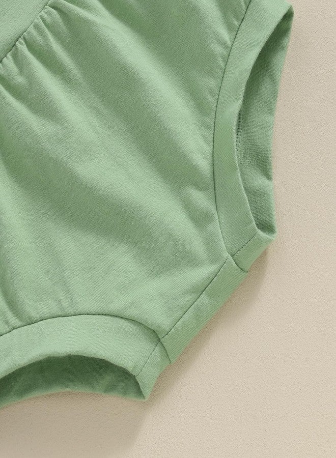 Ayalinggo Newborn Baby Girl 3Pcs Saint Patricks Outfit Can't Pinch This Romper Shorts Headband Summer Layette (Green, 12-18 Months) - Image 4