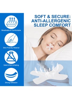VOGSIG 120Pcs Gentle Transparent Strips Anti Snoring Sleep Tape Disposable Mouth Strips Less Mouth Breathing and Pain Free Removal Tape Reduce Noisy Air Leaks Mouth Tape Sleep Strips  - Image 4