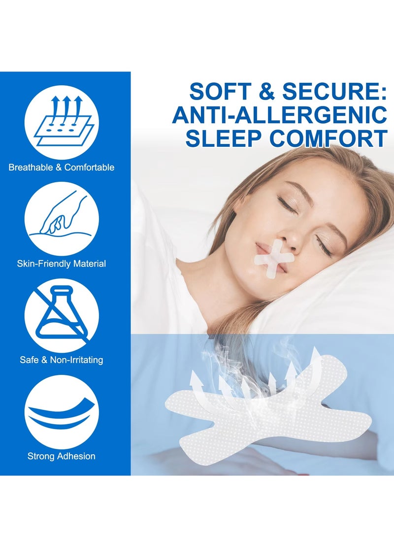 VOGSIG 120Pcs Gentle Transparent Strips Anti Snoring Sleep Tape Disposable Mouth Strips Less Mouth Breathing and Pain Free Removal Tape Reduce Noisy Air Leaks Mouth Tape Sleep Strips  - Image 4
