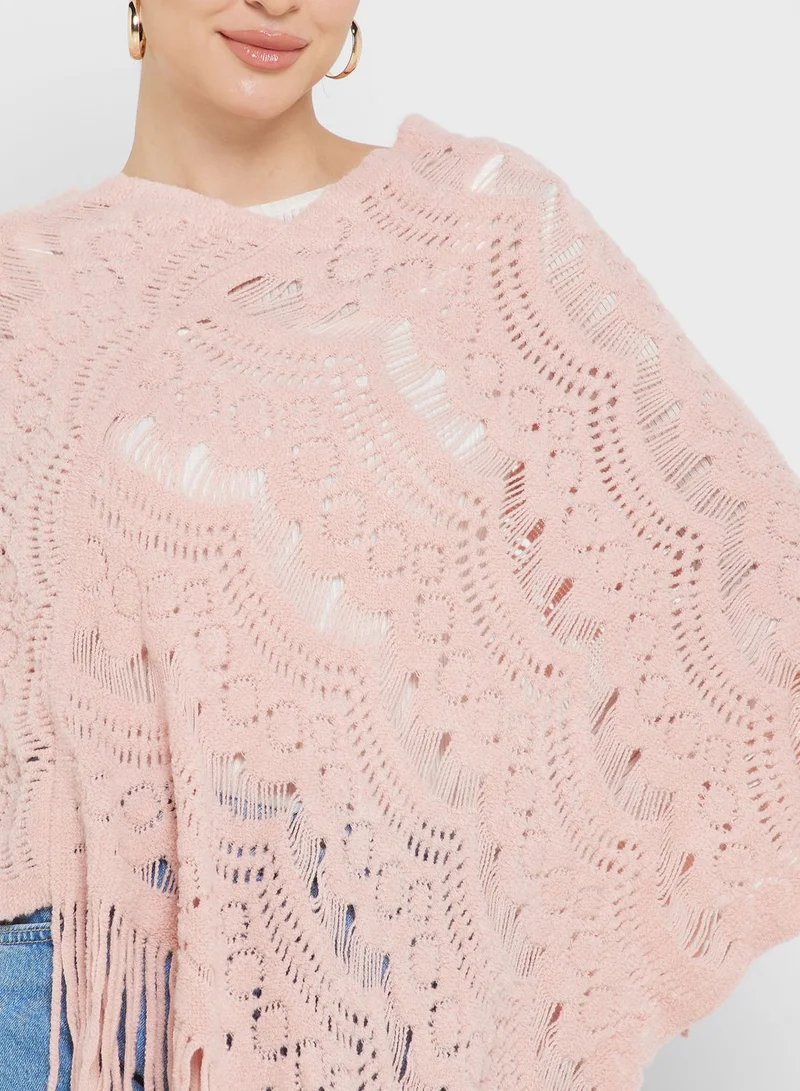Khizana Crochet Cape Knitwear