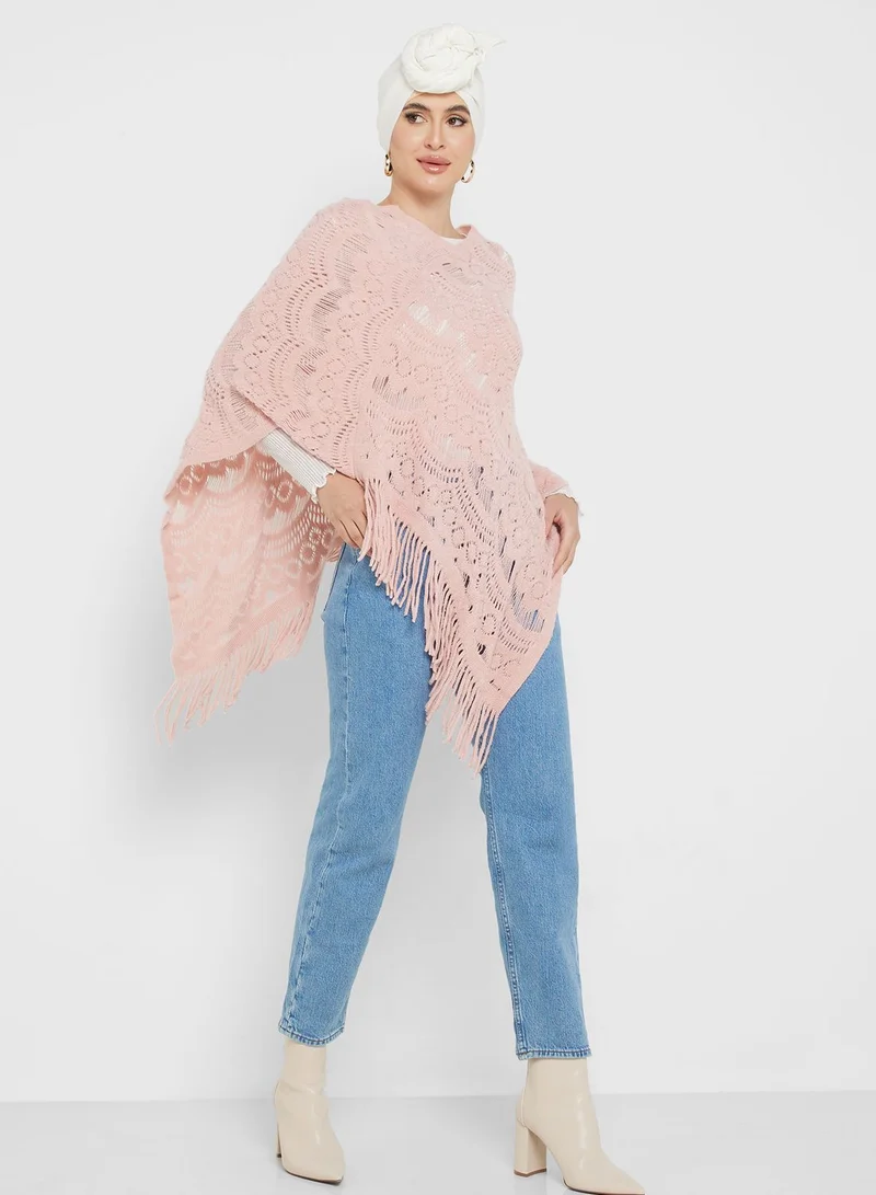 Khizana Crochet Cape Knitwear