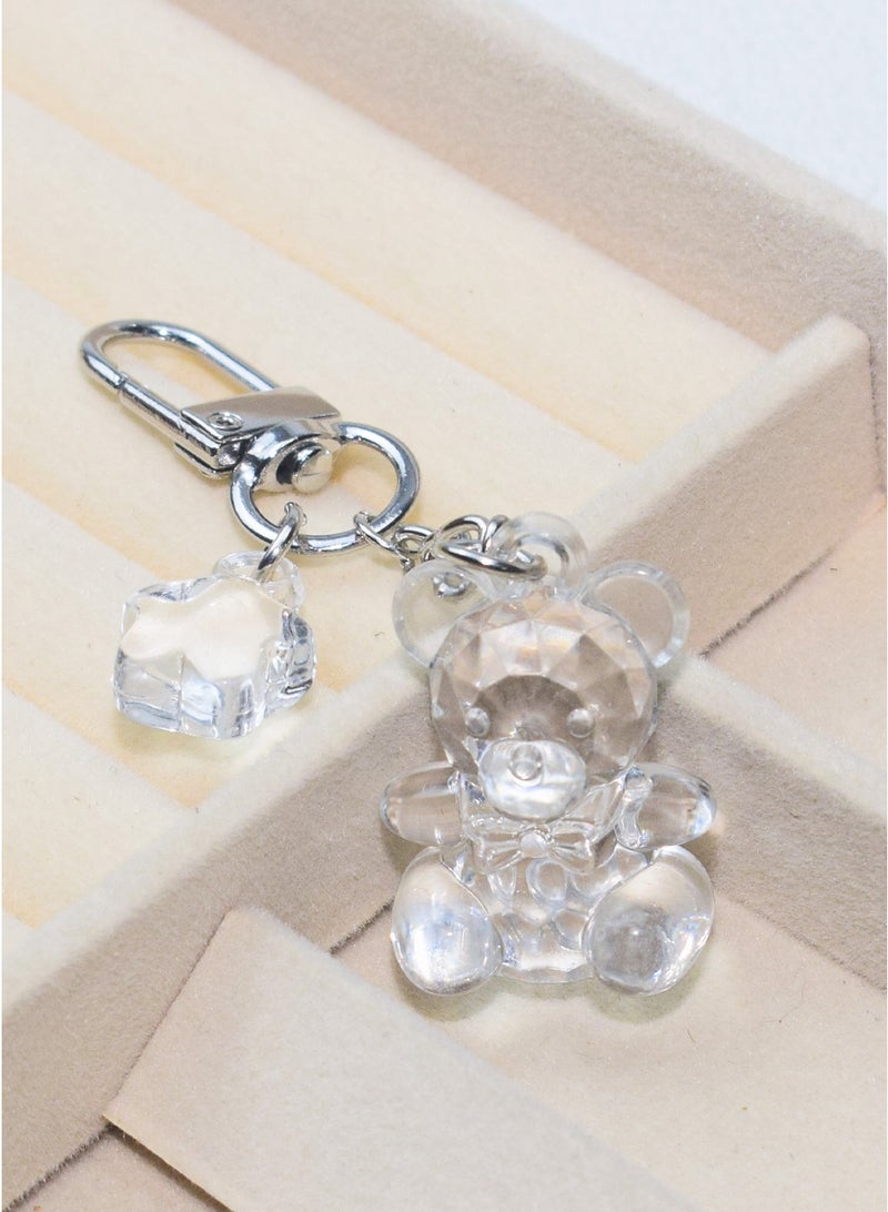 Crystal Teddy Bear Keychain with Star Charm, Adorable Handbag Pendant and Key Accessories for Women Grils, Purse Tote Bag Backpack Ornaments - Image 5