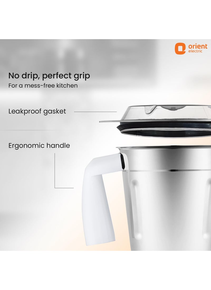 Orient Electric Orient Electric 750W mixer grinder | Super power 750 MGSP75WB3 3 jar with 3 SS jars | Longer life balanced coil motor | ABS body | Uniform grinding | 5 years motor warranty  - Image 4