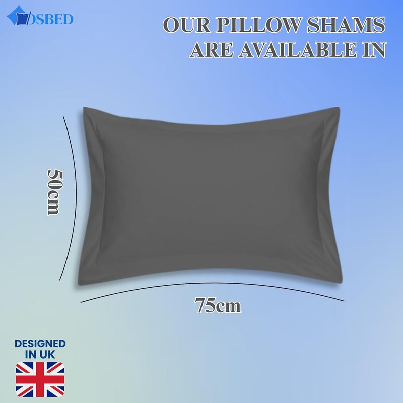 OSBED Cotton Pillow Covers Set of 2 - Breathable & Cooling Pillow Shams (Grey, 50 x 75cm) - Image 2