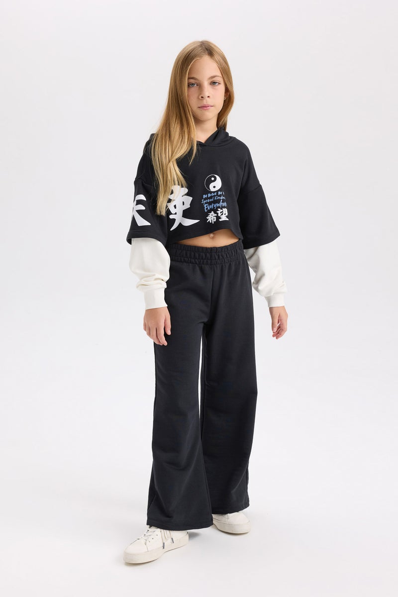 DeFacto Girl Printed Sweatshirt Jogger Sweatpants 2 Piece Set  - Image 4