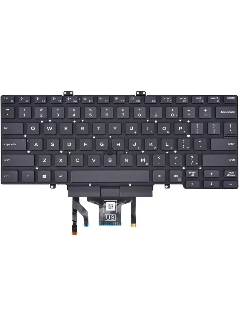 Terabyte لوحة مفاتيح بديلة لجهاز ديل لاتيتيود 3400 5400 5401 5410 5411 7400 7410 مع إضاءة خلفية مع مؤشر تخطيط أمريكي (لا تناسب لاتيتيود 7400 2 في 1) - Image 1