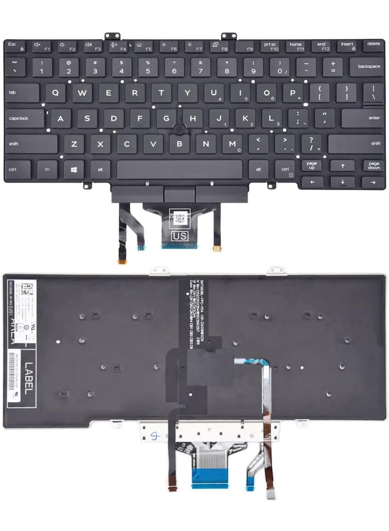 Terabyte لوحة مفاتيح بديلة لجهاز ديل لاتيتيود 3400 5400 5401 5410 5411 7400 7410 مع إضاءة خلفية مع مؤشر تخطيط أمريكي (لا تناسب لاتيتيود 7400 2 في 1) - Image 5