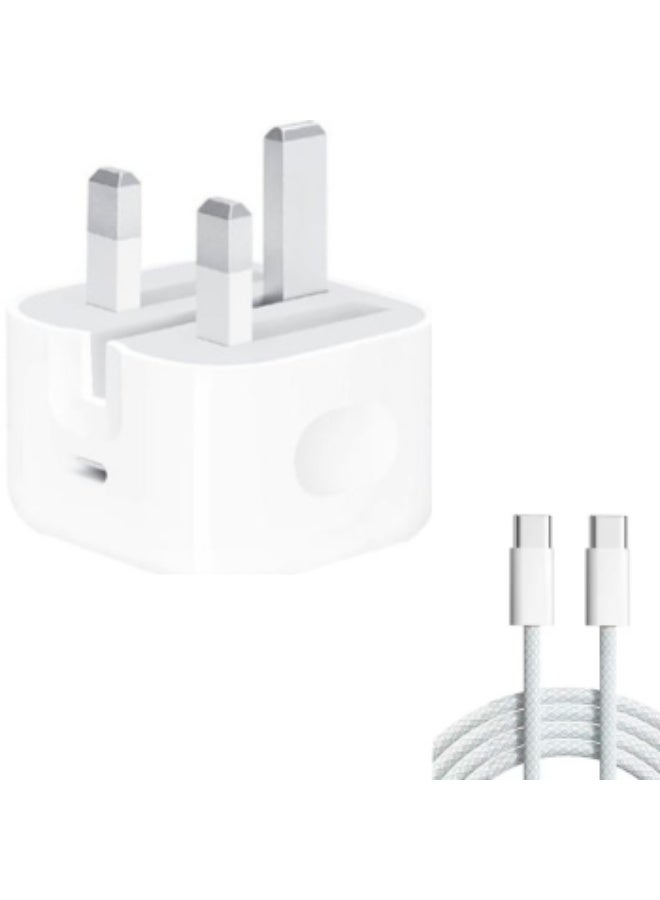 جيميناي فيش جداري بقوة 20 واط بمنفذ تايب سي مع كيبل شحن تايب سي بقوة 65 واط يدعم الشحن السريع - Image 1