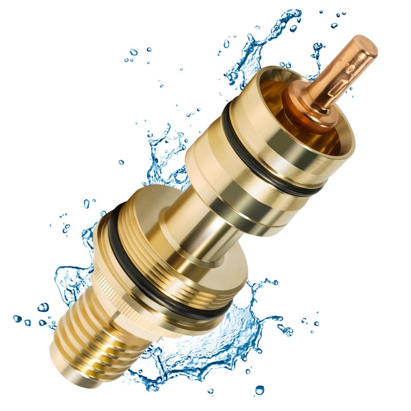 VORGENS Fit for Grohe Thermostatic Cartridge Valve 34 Chrome ThermoElement Fit for GrohTemp 34902Grotherm 34908 3412447582000 Brass Thermostatic Shower Replacement Precise Temperature Control - Image 2