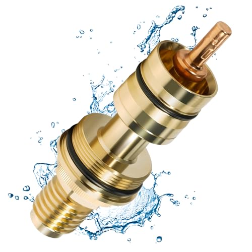 VORGENS Fit for Grohe Thermostatic Cartridge Valve 34 Chrome ThermoElement Fit for GrohTemp 34902Grotherm 34908 3412447582000 Brass Thermostatic Shower Replacement Precise Temperature Control - Image 1