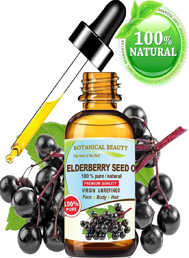 Botanical Beauty Belgian Elderberry Seed Oil Sambucus Nigra 100% Pure Natural Virgin Unrefined Cold Pressed Carrier Oil 0.5 Fl. Oz.- 15 ml for FACE, Skin, Hair, Nails, Anti-Aging by Botanical Beauty - Image 2