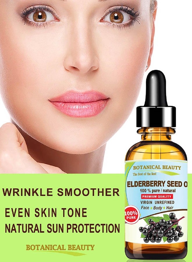 Botanical Beauty Belgian Elderberry Seed Oil Sambucus Nigra 100% Pure Natural Virgin Unrefined Cold Pressed Carrier Oil 0.5 Fl. Oz.- 15 ml for FACE, Skin, Hair, Nails, Anti-Aging by Botanical Beauty - Image 3