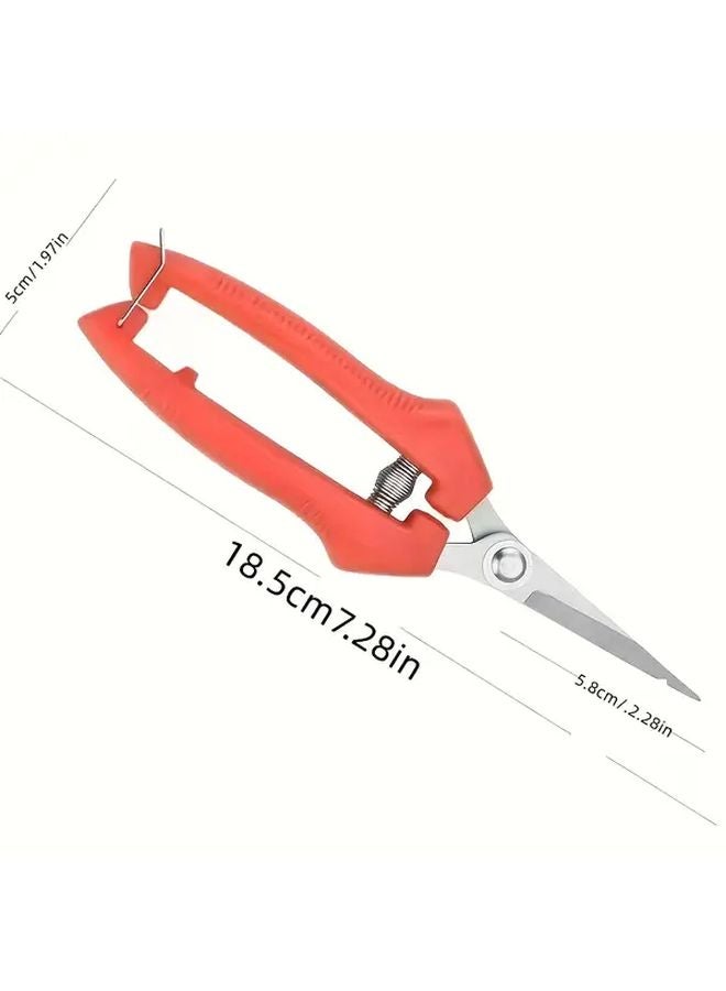 Professional Garden Pruning Shears 1pc Stainless Steel Blades Ergonomic Red Handle - Image 4