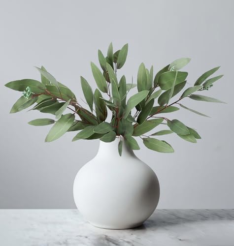 ANNIEPANDA 3 Pack Faux Artificial Eucalyptus Stems with Faux Seeds 31 Tall Fake Plants Leaves Olive Tree Branches Faux Greenery Stems for Bridal Wedding Bouquet Vase Table Centerpiece Decor