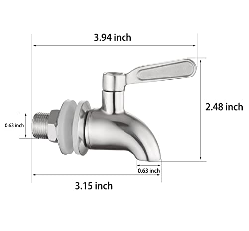 Walkinginrain Beverage Dispenser Replacement Spigot,Stainless Steel Spigot for Water Dispenser,Drink Dispenser Replacement Faucet - Image 4