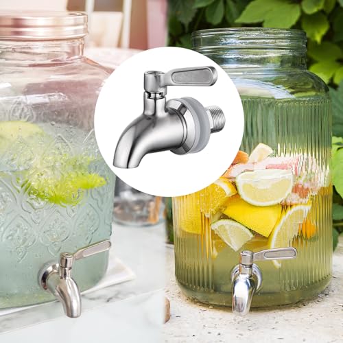 Walkinginrain Beverage Dispenser Replacement Spigot,Stainless Steel Spigot for Water Dispenser,Drink Dispenser Replacement Faucet - Image 2