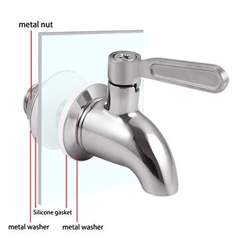 Walkinginrain Beverage Dispenser Replacement Spigot,Stainless Steel Spigot for Water Dispenser,Drink Dispenser Replacement Faucet - Image 5