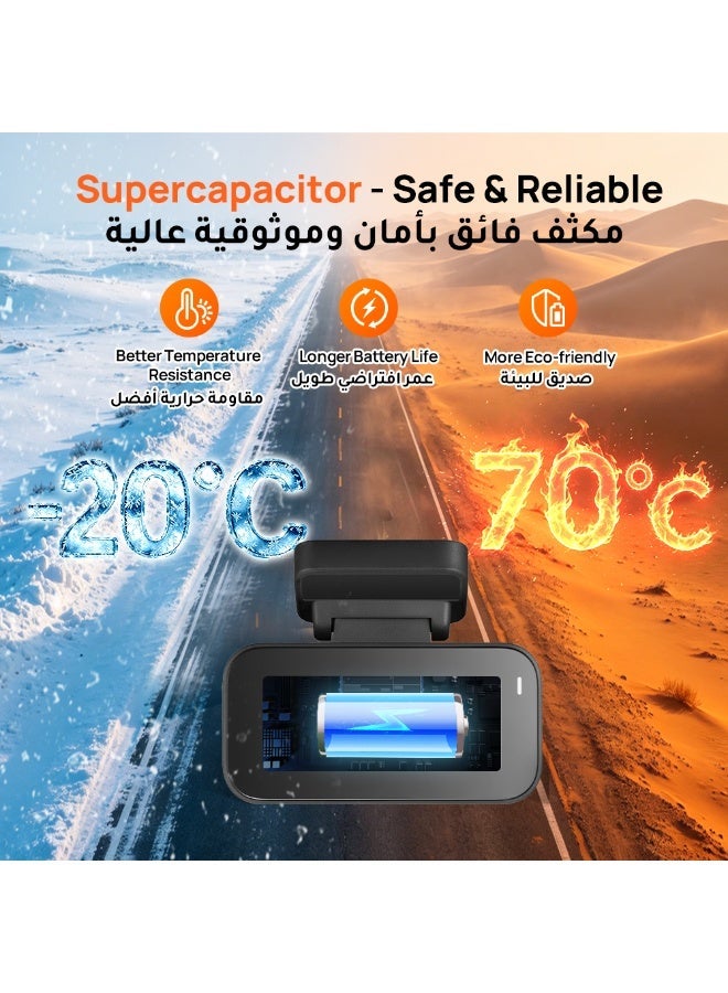 70mai 4K + 4K Dash Cam A900, Front and Rear Car Camera, Supercapacitor, Dual HDR, Night Vision, GPS, Wi-Fi 6, Loop Recording, Optional 24H Parking Mode - Image 5