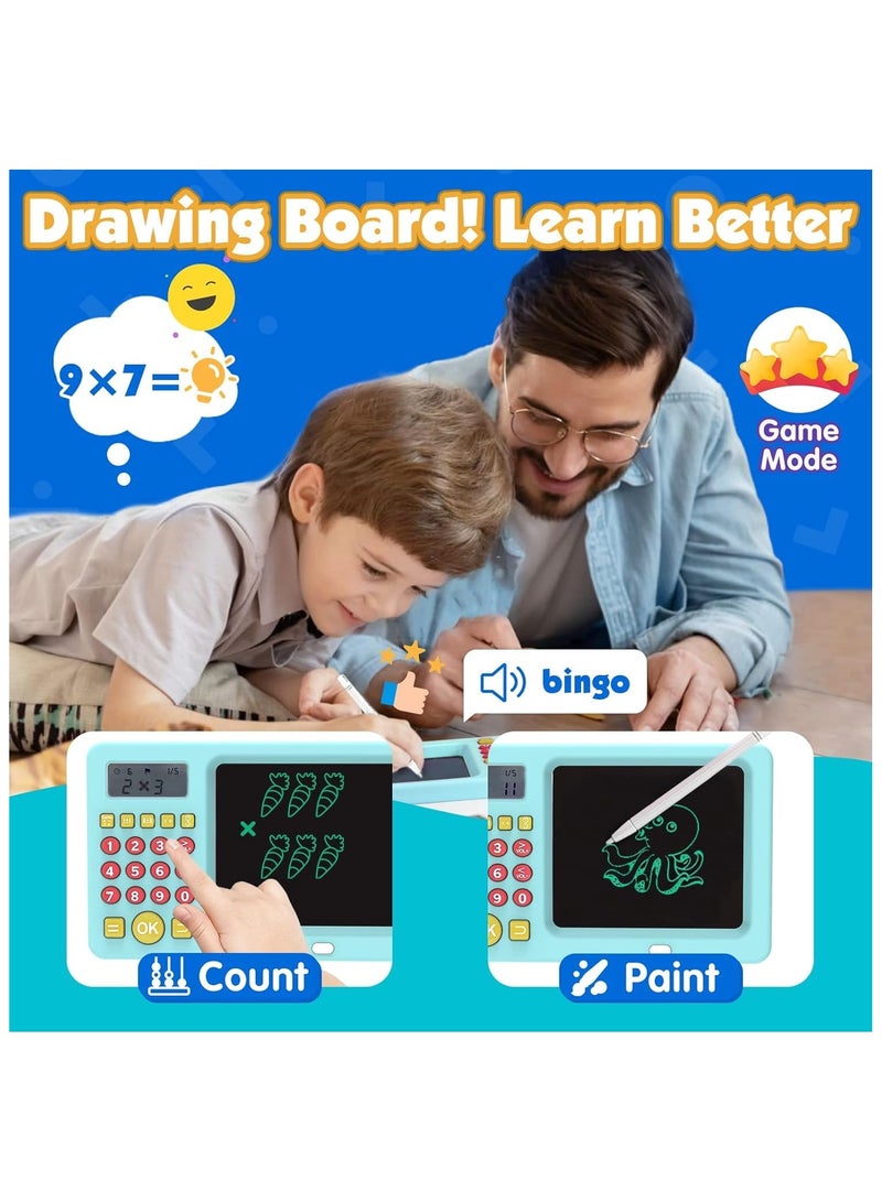 LCD Writing Tablet Toy for Kids Math Games for Kids 6-8, Electronic Math Games Toys for Learning Math, Birthday Gifts for Boys Girls (Blue) - Image 4