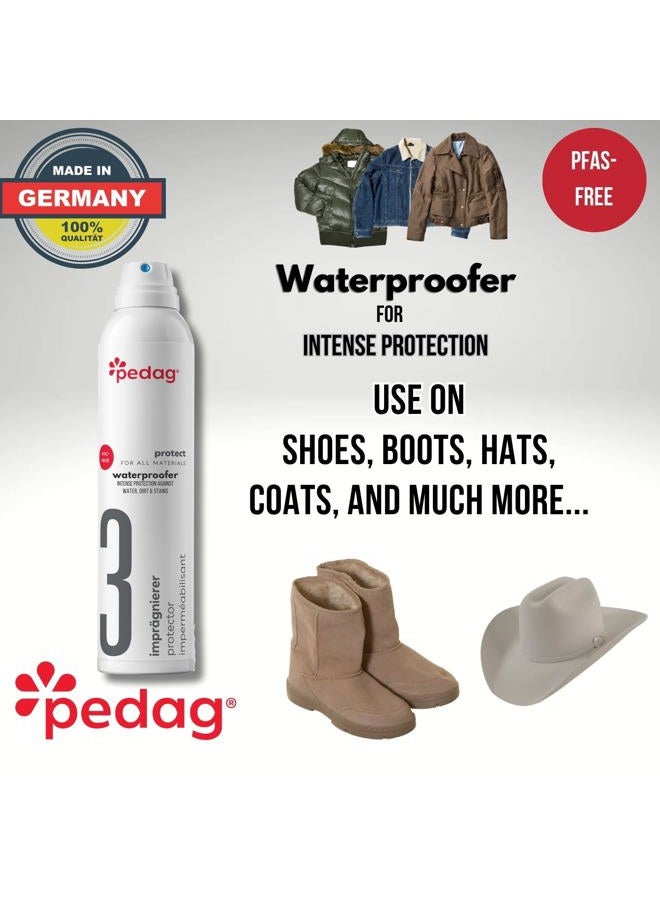 Pedag PFAS-Free Waterproofer | German Made | Heavy Duty Waterproof and Stain Repellent | Canvas & Fabric Spray Protector | Waterproofing Spray and Guard for Boots, Shoes, Tents, Hats, Jackets | 1 Can - Image 4