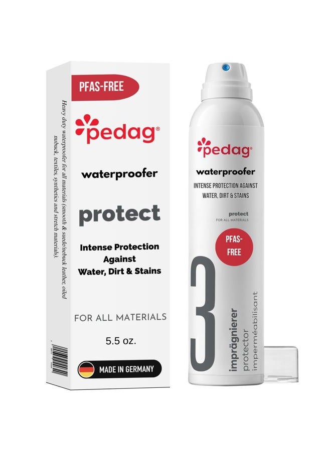Pedag PFAS-Free Waterproofer | German Made | Heavy Duty Waterproof and Stain Repellent | Canvas & Fabric Spray Protector | Waterproofing Spray and Guard for Boots, Shoes, Tents, Hats, Jackets | 1 Can - Image 1