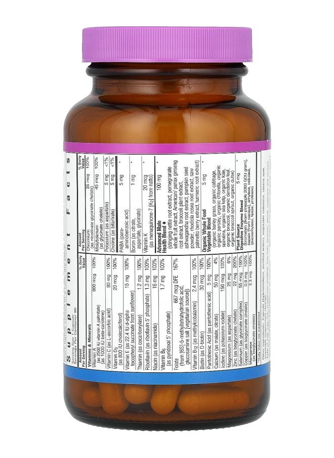 Bluebonnet Nutrition Men's ONE Whole Food-Based Multiple 90 Vegetable Capsules  - Image 2