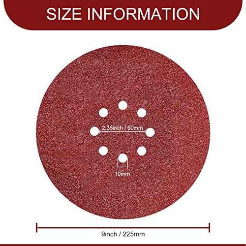 Awutzut 9 inch Sanding Discs 150 Grit 8 Holes Hook and Loop Sandpaper for Drywall Sander 60Pack - Image 4