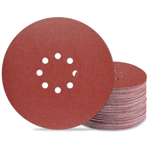 Awutzut 9 inch Sanding Discs 150 Grit 8 Holes Hook and Loop Sandpaper for Drywall Sander 60Pack - Image 1