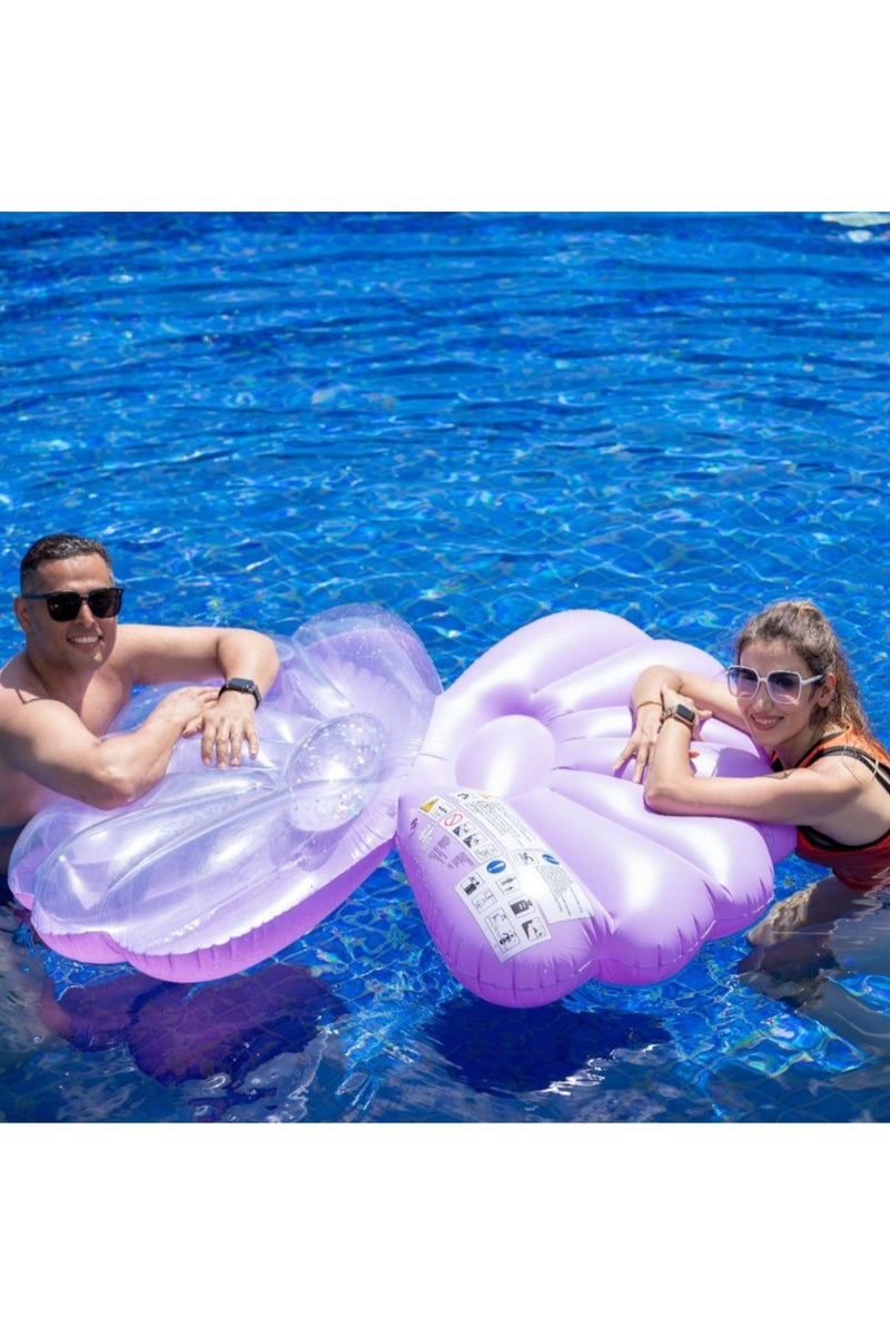 general Inflatable shell float bed outdoor swimming ring inflatable bed float enjoy leisurely time on the water - Image 2