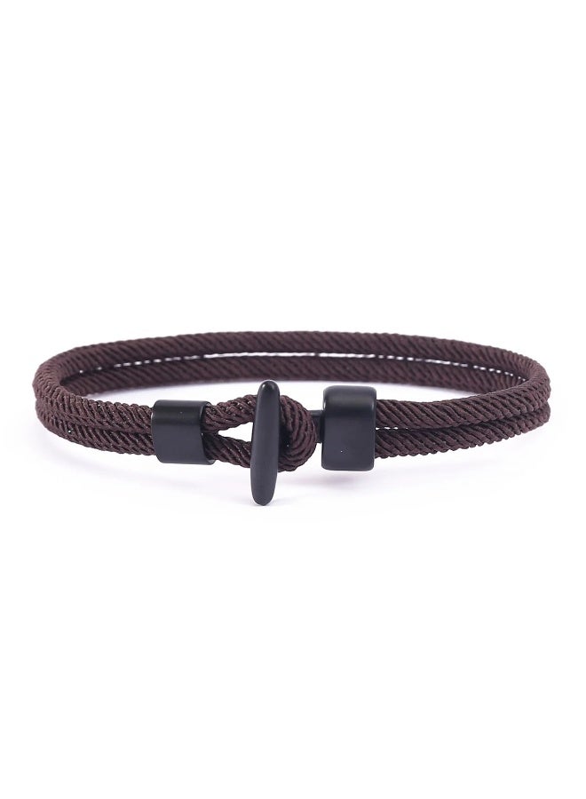 Ligant Fabric Bracelet in Brown - Modern Design with a Distinctive Touch - Stylish Unisex Wristband Accessory