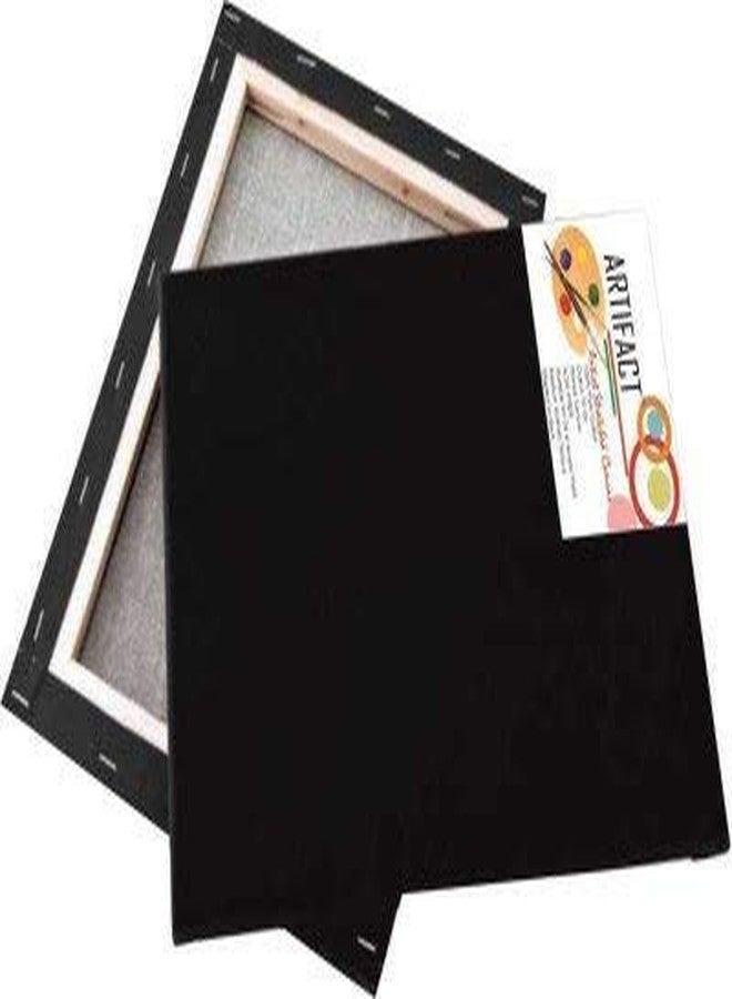 Artifact Medium Grain Stretched Painting Canvas (15 x 30_Black)