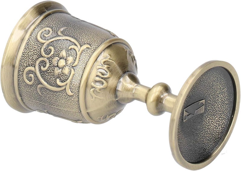 Embossed Bronze Cup Medieval Goblet for Milk and Wine, Metal, Ideal Weddings (S) - Image 1